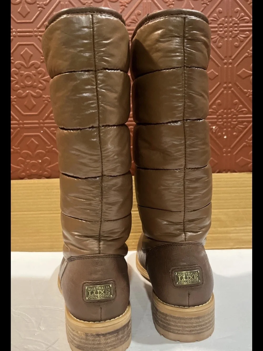 Australia Luxe Collective Brown Quilted Shaft Winter Boots